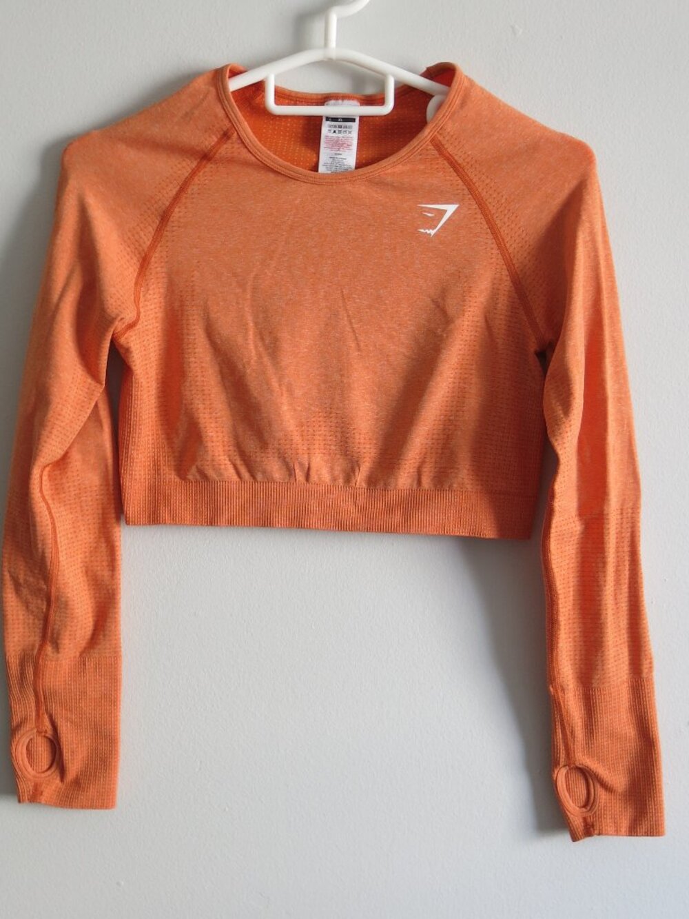 Gymshark Long Sleeve Cropped Yoga Sportswear Athletic Top - Size XL